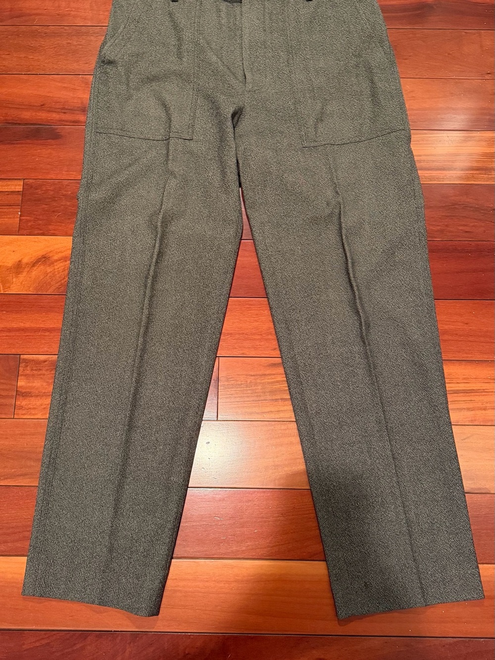 Ermenegildo Zegna Olive Gray Straight Dress Pants